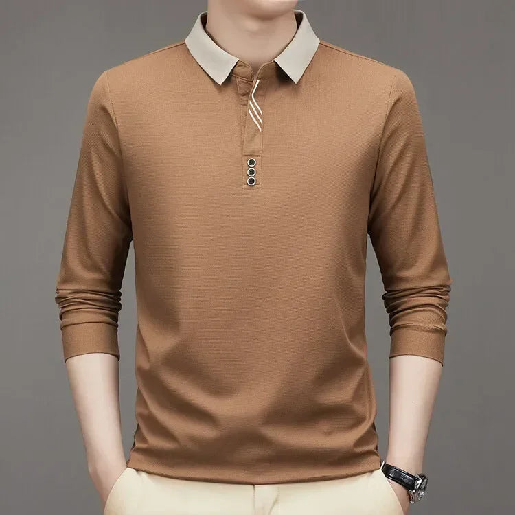 Camisa Polo Comprida Minimalista & Gola Sofisticada