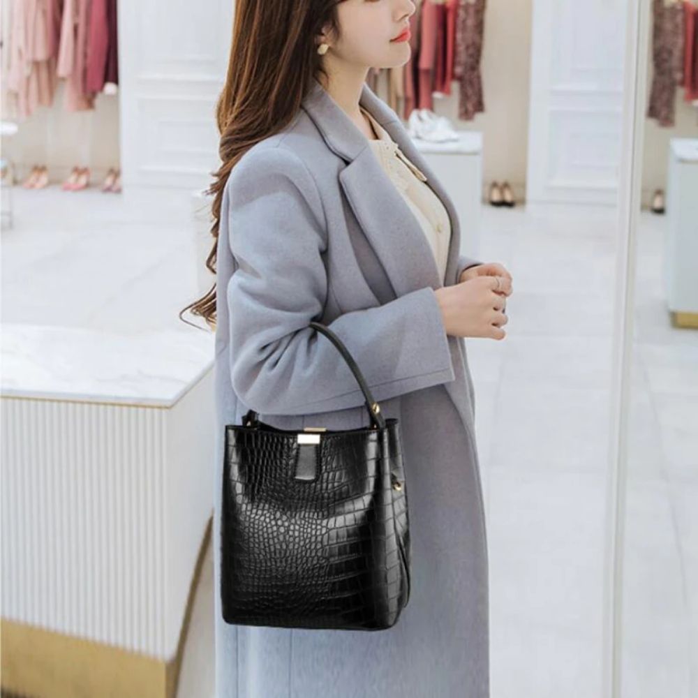 Bolsa De Couro Feminina - Crocodilo Style