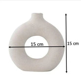 Vaso Nórdico Circular de Cerâmica Decorativo