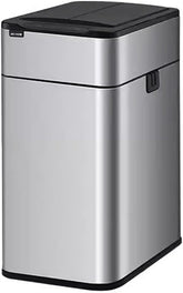 Lixeira Lata de lixo com sensor inteligente, doméstica com tampa, banheiro, cozinha, sala de estar, escritório, embalagem automática, latas de lixo de grande capacidade Lixeira(Silver,15L)