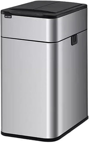 Lixeira Lata de lixo com sensor inteligente, doméstica com tampa, banheiro, cozinha, sala de estar, escritório, embalagem automática, latas de lixo de grande capacidade Lixeira(Silver,15L)