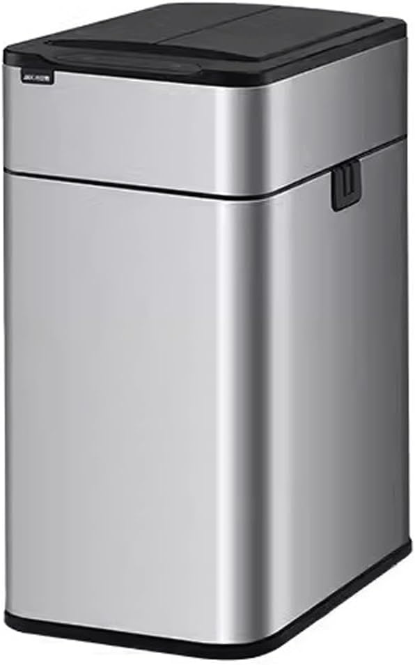 Lixeira Lata de lixo com sensor inteligente, doméstica com tampa, banheiro, cozinha, sala de estar, escritório, embalagem automática, latas de lixo de grande capacidade Lixeira(Silver,15L)