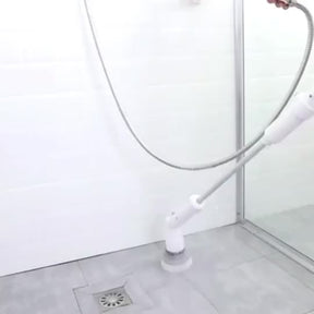Limpador elétrico. Equipada com várias cabeças de escova intercambiáveis (macia/dura), cabo de alimentação retrátil e removível, alimentada por USB, adequada para limpeza de banheiros, pisos, azulejos, boxes de chuveiro, janelas, cozinhas, etc. Uma esco