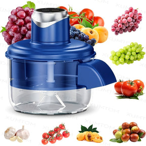 Descascador Elétrico de Frutas de 5 Lâminas | Descascador Automático Recarregável USB para Uvas, Alho, Tomates-Cereja | Gadget de Cozinha Eficiente, Uso Doméstico, Fácil de Limpar, Azul - Ótimo Presente para o Dia dos Namorados e Dia da Mãe
