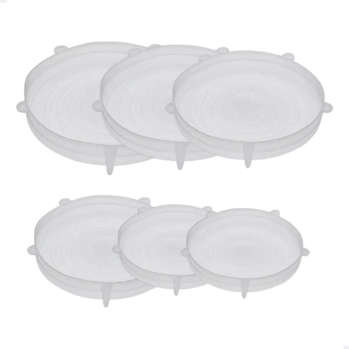 Kit 6 Tampas Silicone Universal Flexível