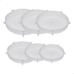 Kit 6 Tampas Silicone Universal Flexível