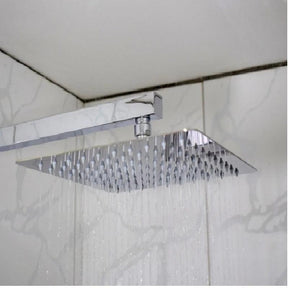 Ducha Quadrada Inox 304 Slim 20x20cm com Braço 36cm Cromada