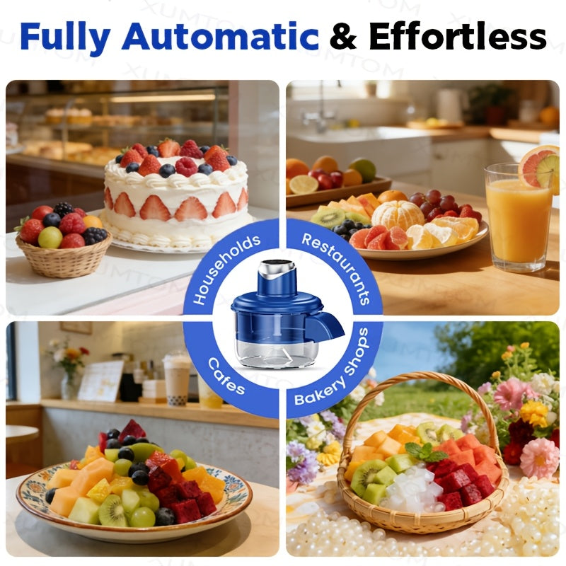 Descascador Elétrico de Frutas de 5 Lâminas | Descascador Automático Recarregável USB para Uvas, Alho, Tomates-Cereja | Gadget de Cozinha Eficiente, Uso Doméstico, Fácil de Limpar, Azul - Ótimo Presente para o Dia dos Namorados e Dia da Mãe