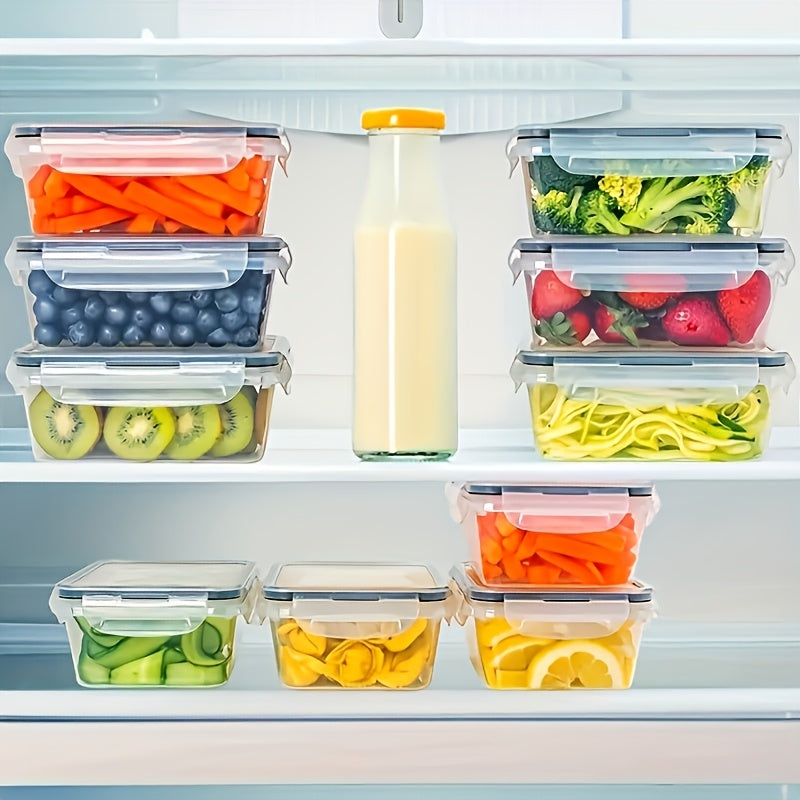 Conjunto de 10 Peças: 4 Recipientes + 4 Tampas + 2 Cestos de Drenagem. Recipientes para Armazenamento de Alimentos com Tampas de Encaixe e Cestos de Drenagem - À Prova de Vazamentos, Caixas de Armazenamento para Geladeira, Organizadores de Cozinha Reutili