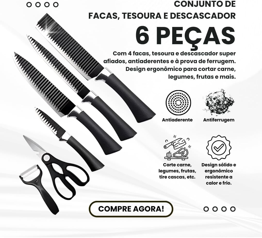 Kit Facas Easy Grill Master