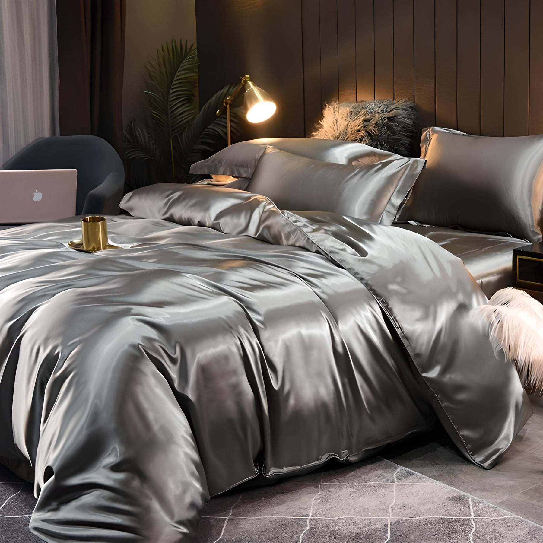 Diamond Dream Decor® Juego de cama de raso de seda