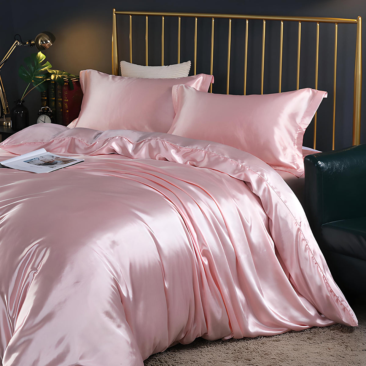 Diamond Dream Decor® Juego de cama de raso de seda
