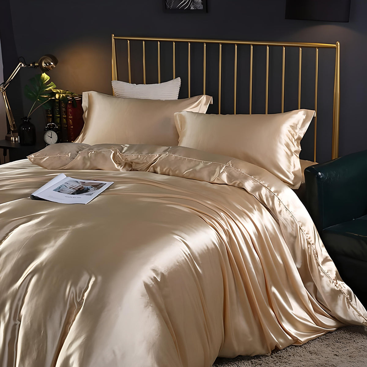 Diamond Dream Decor® Juego de cama de raso de seda